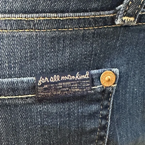 7 For All Mankind Dark Blue Flare Jeans - Picture 4 of 5